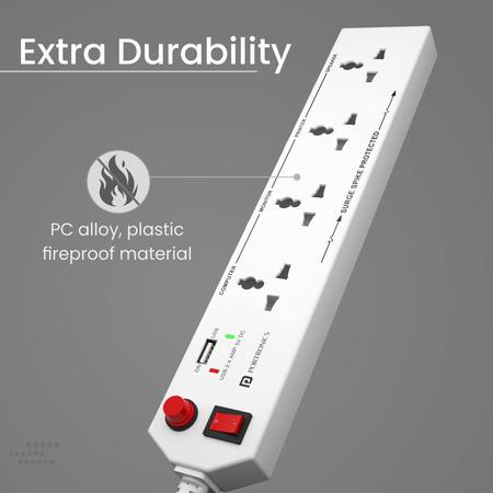 Portronics Power Plate 4- USB Power Surge Protector