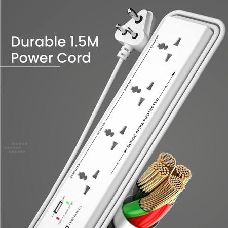 Portronics Power Plate 4- USB Power Surge Protector