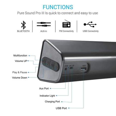 Portronics Pure Sound Pro III- Wireless Sound Bar with Bluetooth