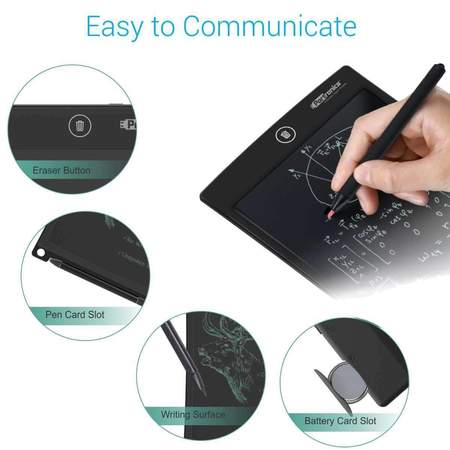Portronics Ruffpad 10 Plus- Re-Writable LCD Writing Pad with Content Safety Button