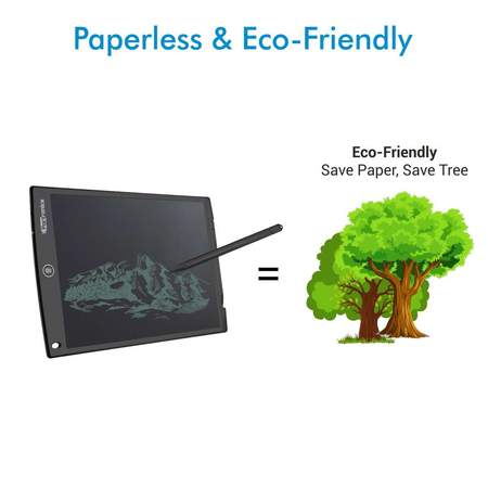 Portronics Ruffpad 12 D- Re-Writable LCD Writing Pad with Content Safety Button