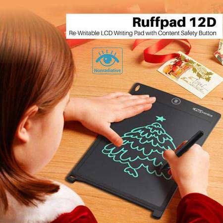 Portronics Ruffpad 12 D- Re-Writable LCD Writing Pad with Content Safety Button