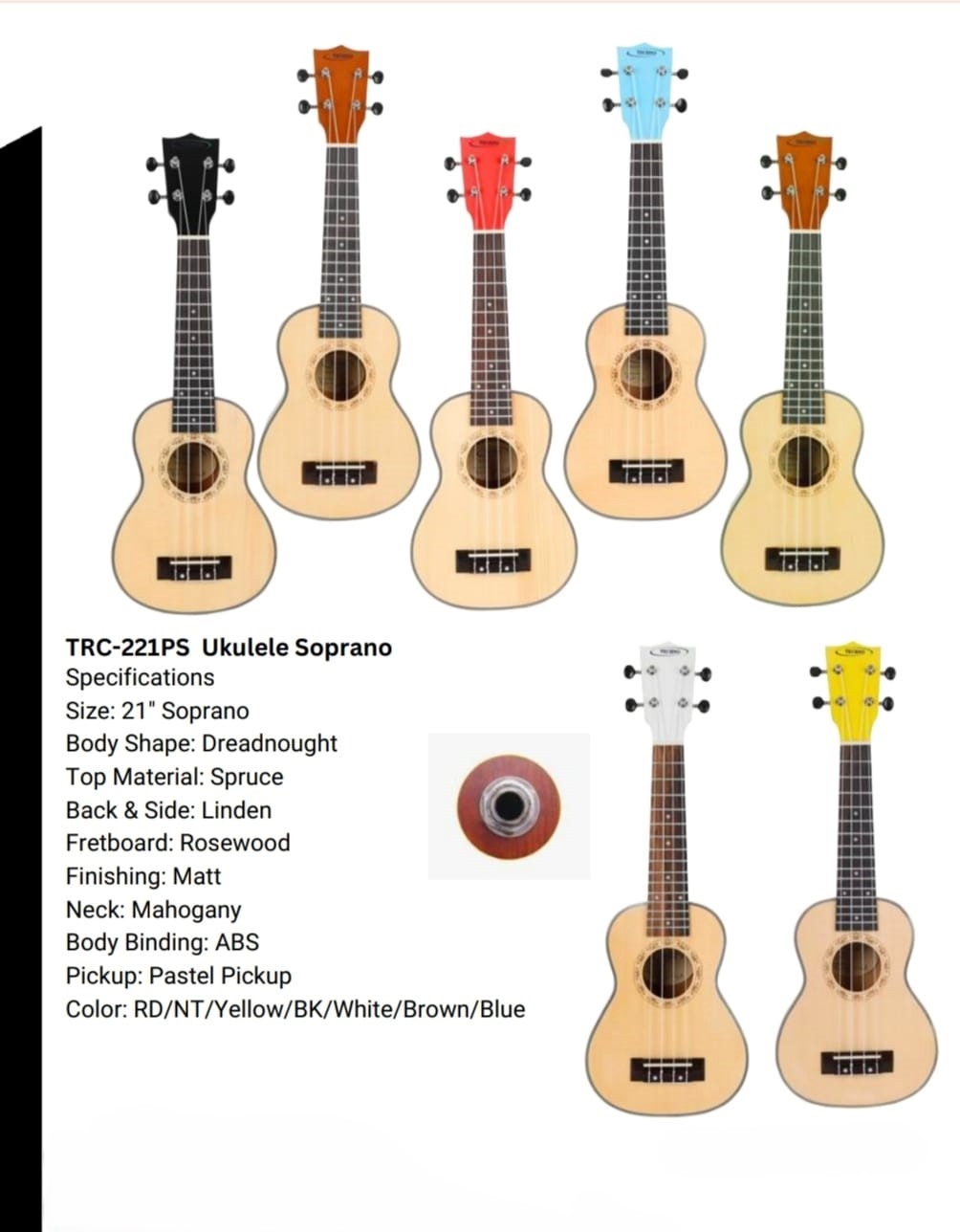 Techno TRC-221PS Ukulele Soprano RN