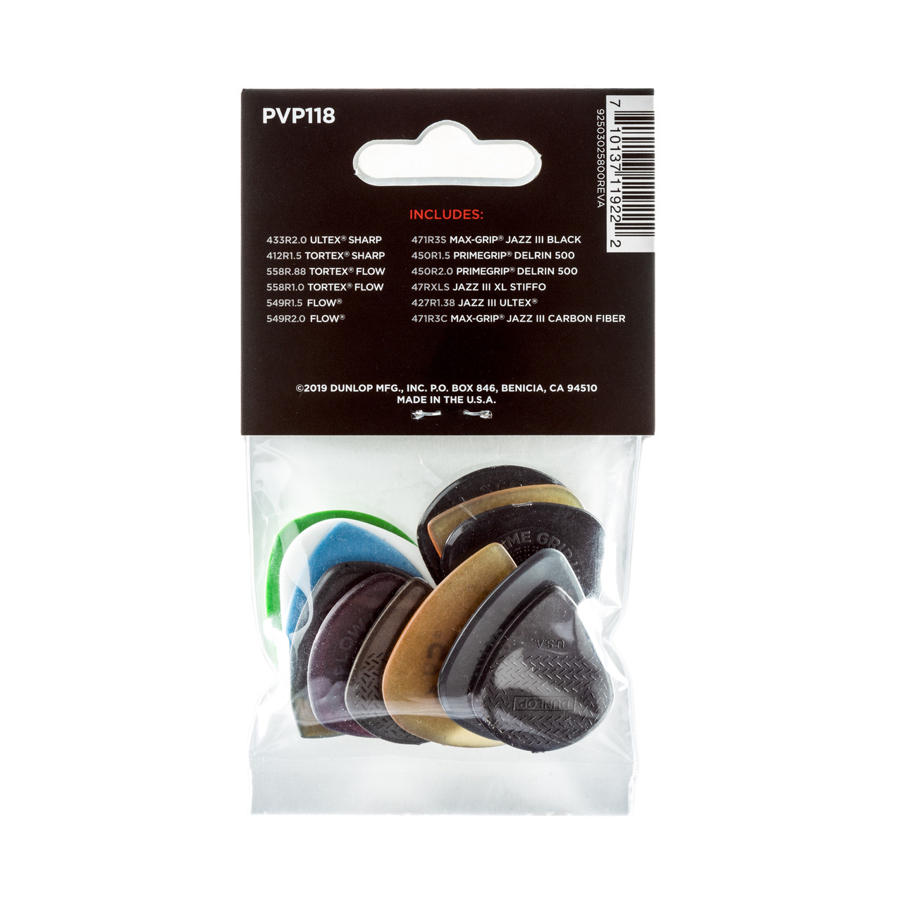 Dunlop PICKS VARIETY PACKSHRED PVP118 12 PCS