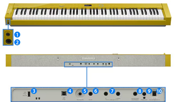 Casio PX-S7000 Digital Piano - Honey Musturd
