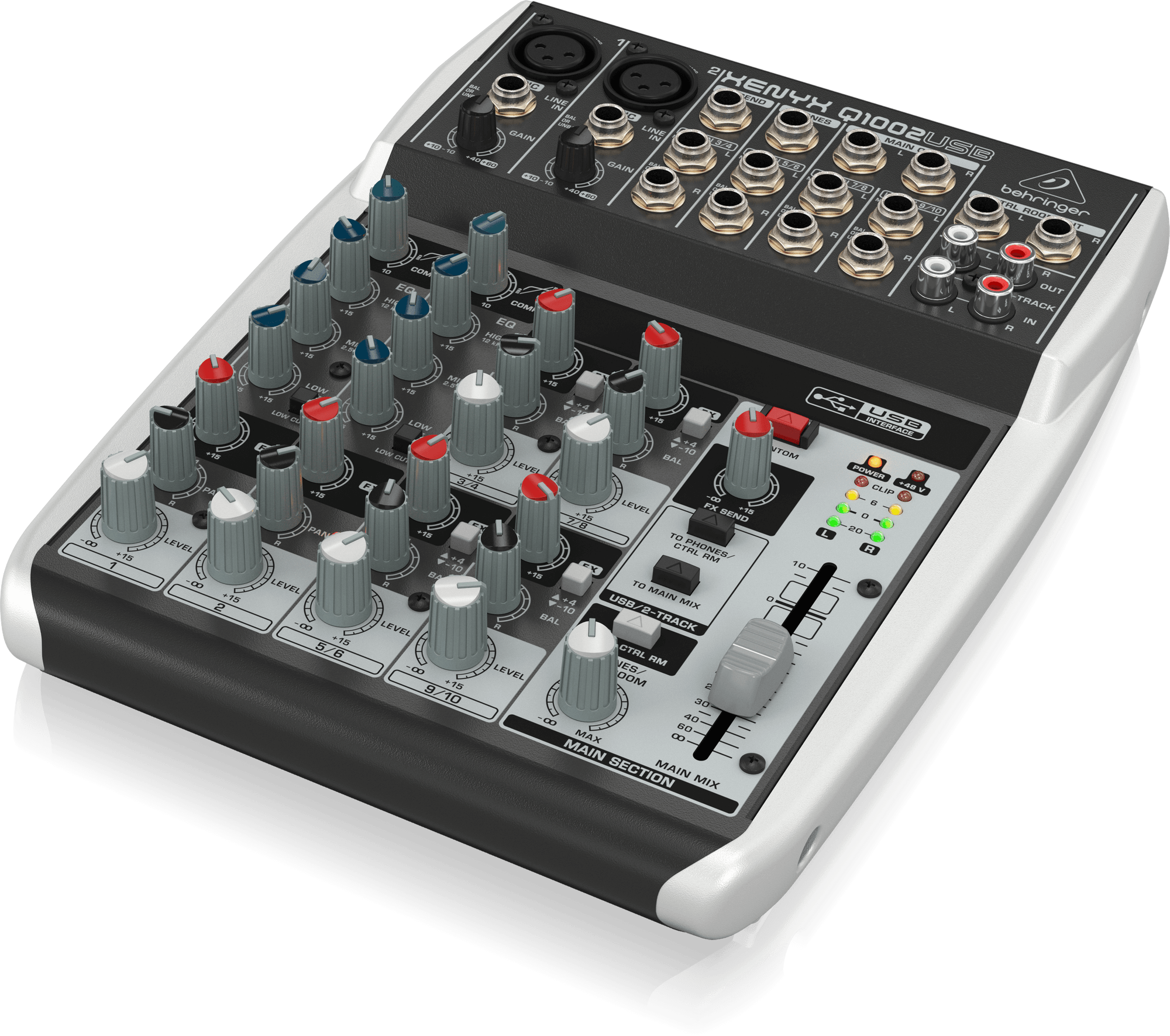 Behringer Q1002USB Premium 10-Input 2-Bus Mixer with XENYX Mic Preamps and Compressors British EQ and USBAudio Interface