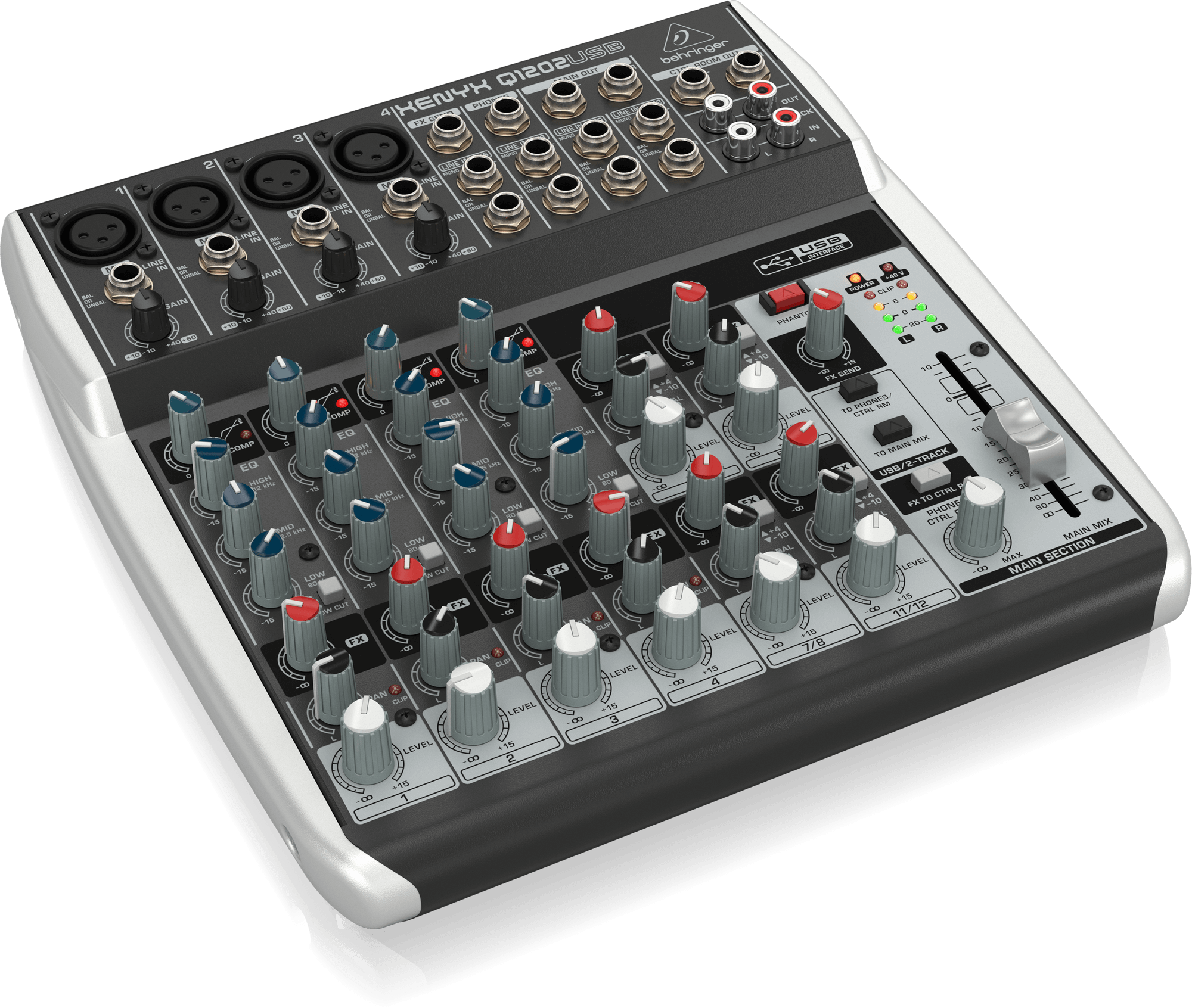 Behringer Q1202USB Premium 12-Input 2-Bus Mixer with XENYX Mic Preamps and Compressors British EQ and USBAudio Interface