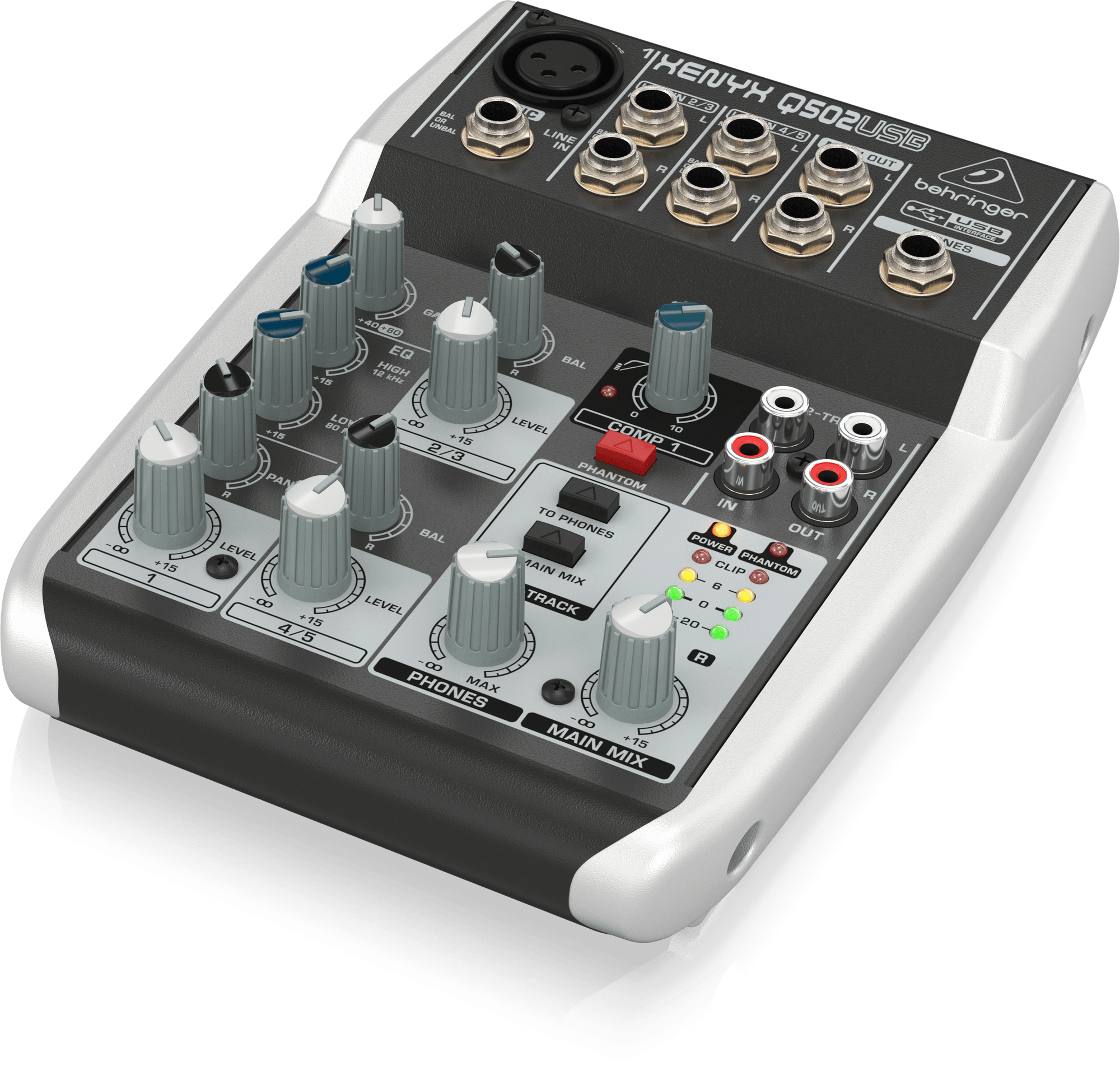 Behringer Q502USB Premium 5-Input 2-Bus Mixer with XENYX Mic Preamp and Compressor British EQ and USBAudio Interface