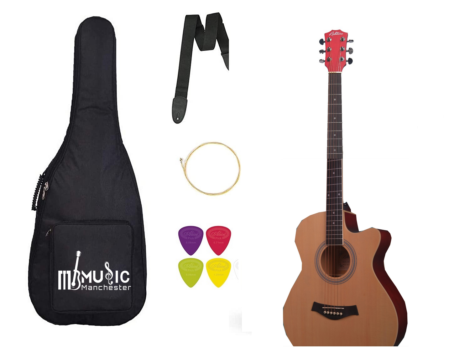Richtone RT40C Acoustic Guitar- Natural Matte Combo Pack