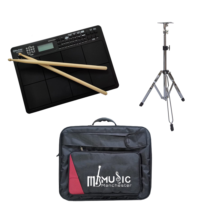 New Rockstar Pad20 Pro Advanced with Hard Case and Octapad Stand - Black New Indian Tones