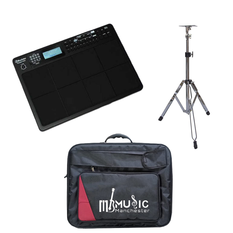 Rockstar Pad20 Pro 29 Buttons 8 Pad with Hard Case and Octapad Stand Black