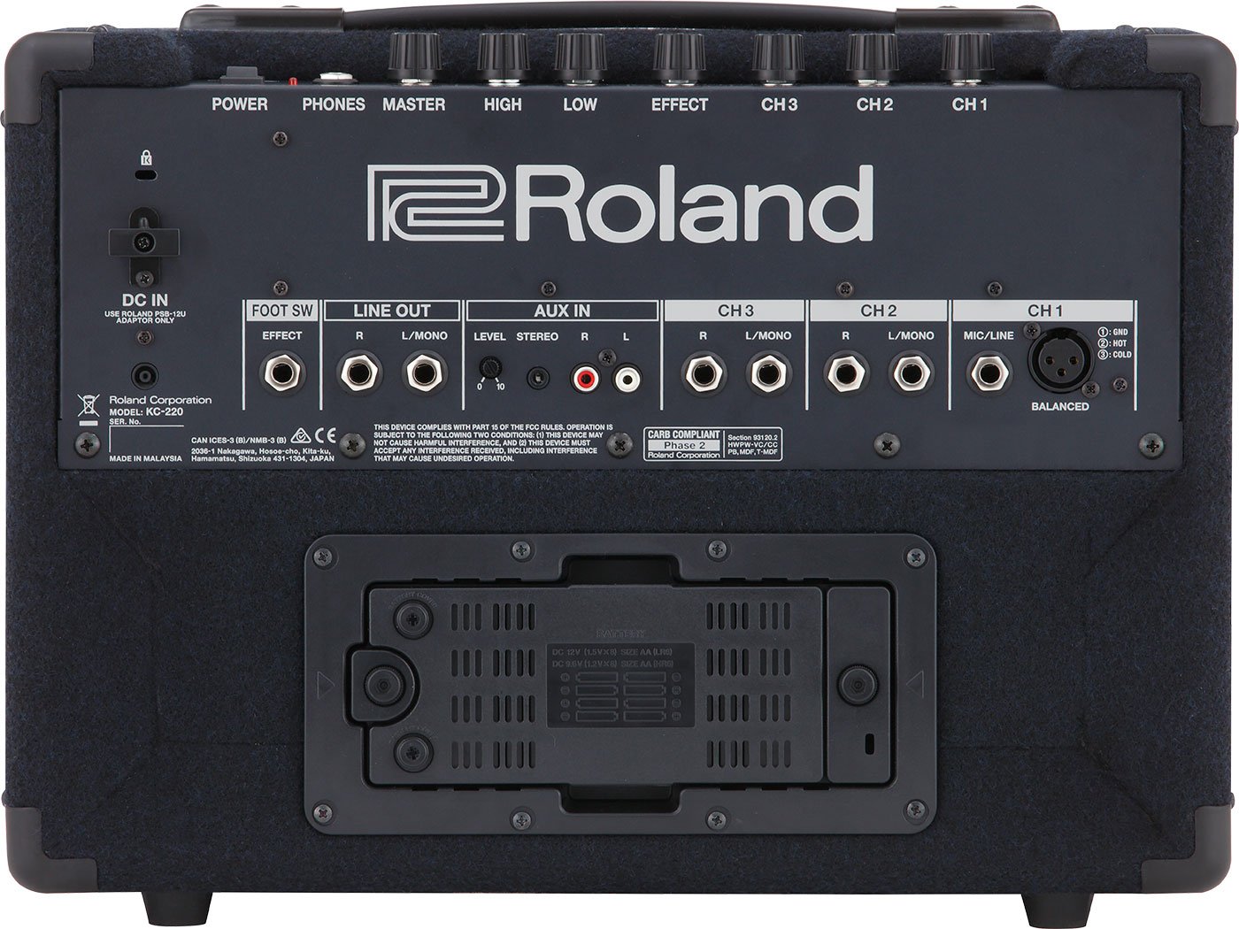 Roland KC-220 Battery Powered Stereo Keyboard Amplifier Black