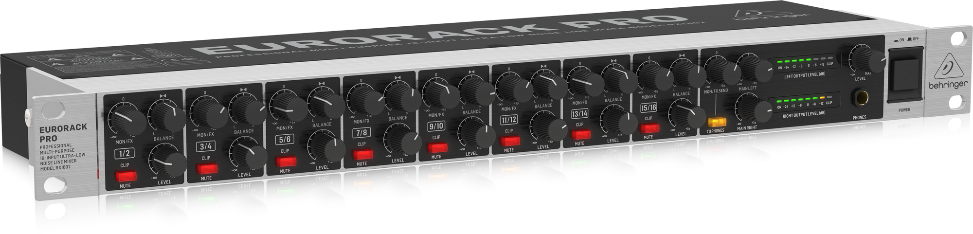 Behringer EURORACK PRO RX1602 Professional Multi-Purpose 16-Input Ultra-Low Noise Line Mixer