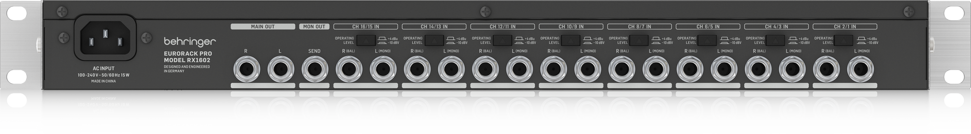 Behringer EURORACK PRO RX1602 Professional Multi-Purpose 16-Input Ultra-Low Noise Line Mixer