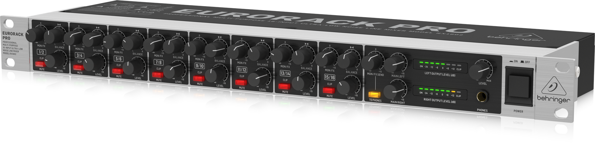 Behringer EURORACK PRO RX1602 Professional Multi-Purpose 16-Input Ultra-Low Noise Line Mixer