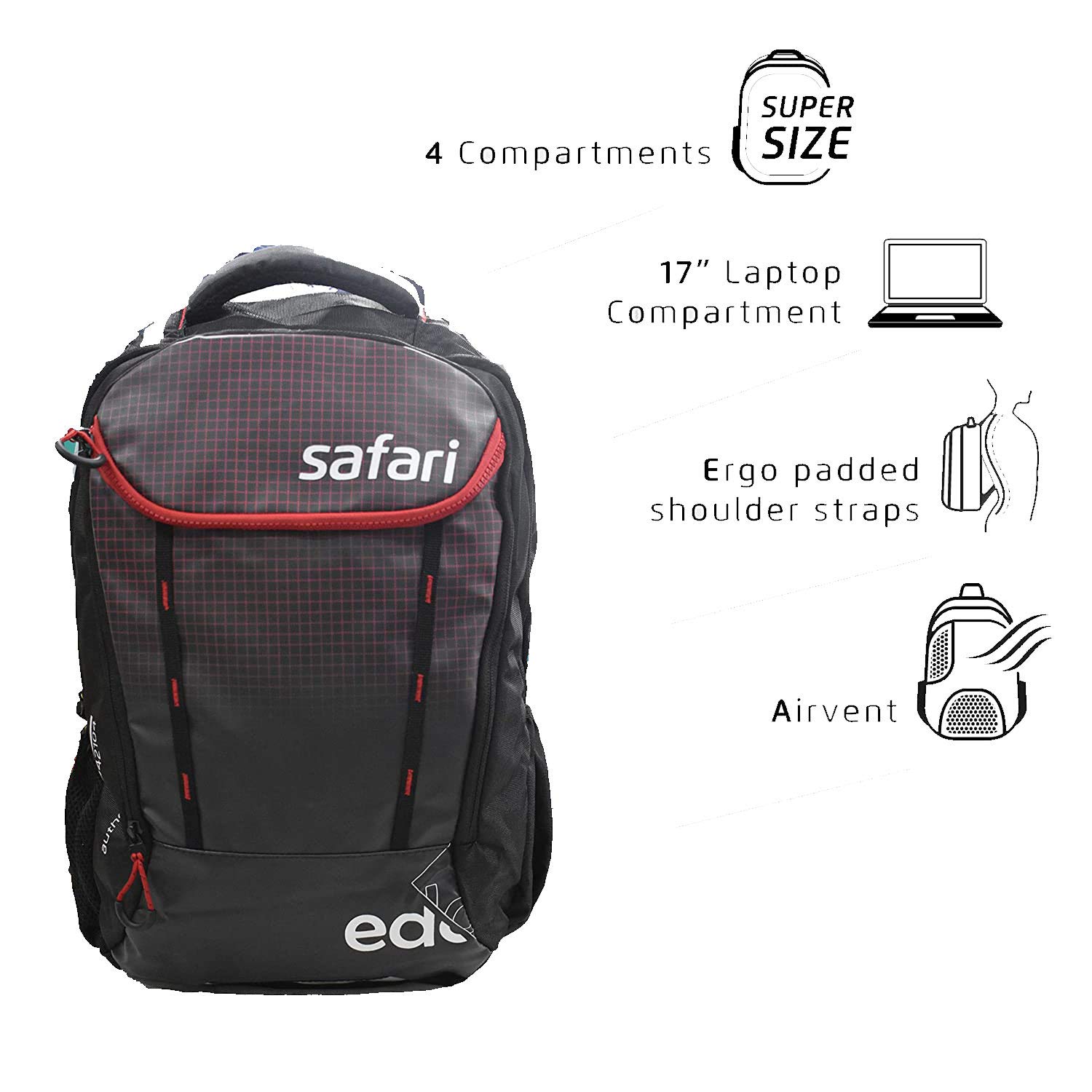 Safari Expand 2 Latest Endless Collection with Laptop n Expander Black