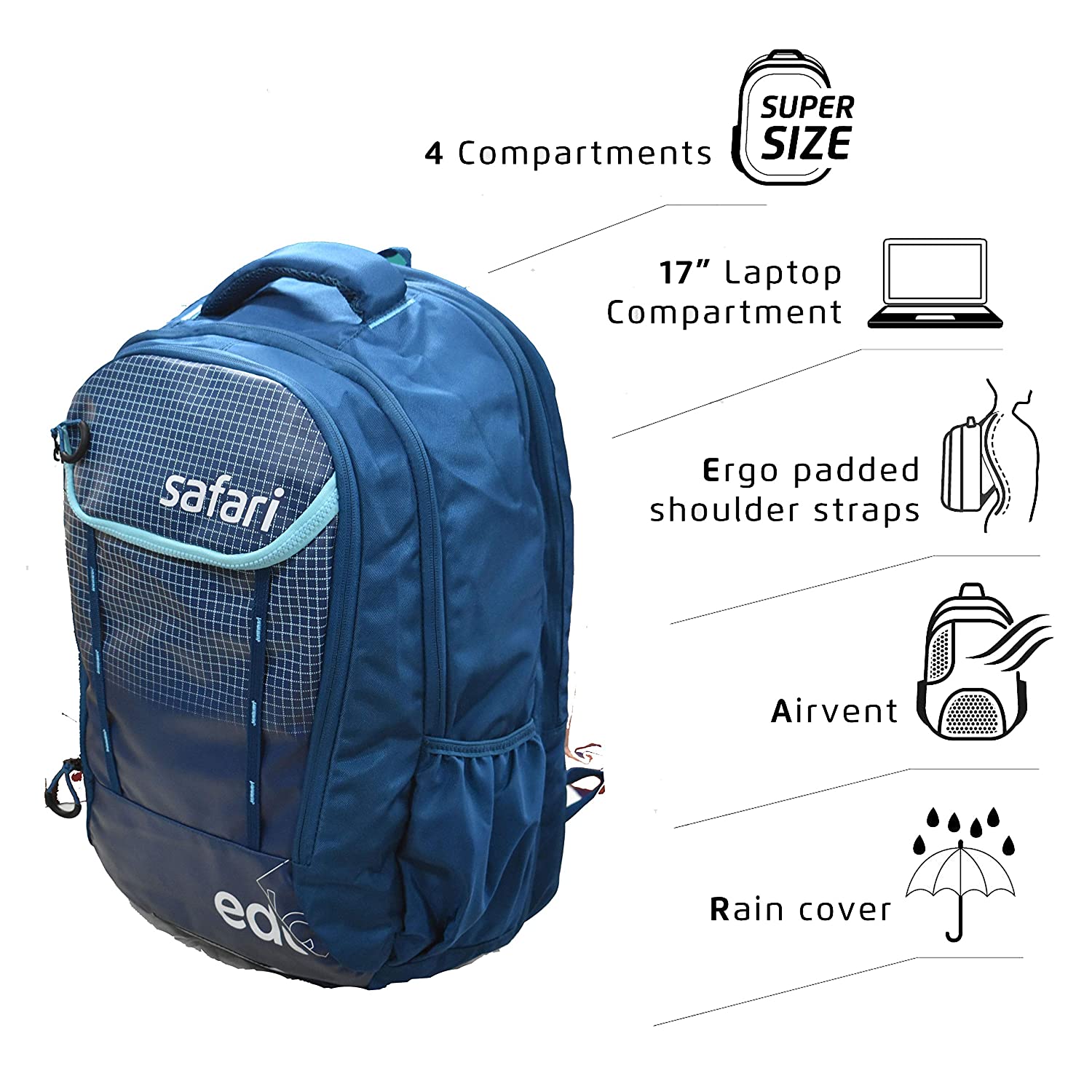 Safari Expand 2 Latest Endless Collection with Laptop n Expander Blue