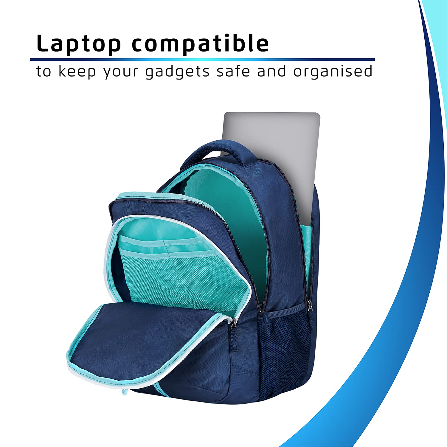 Safari Expand 4 Backpack with Laptop Compartment and Rain Cover Blue