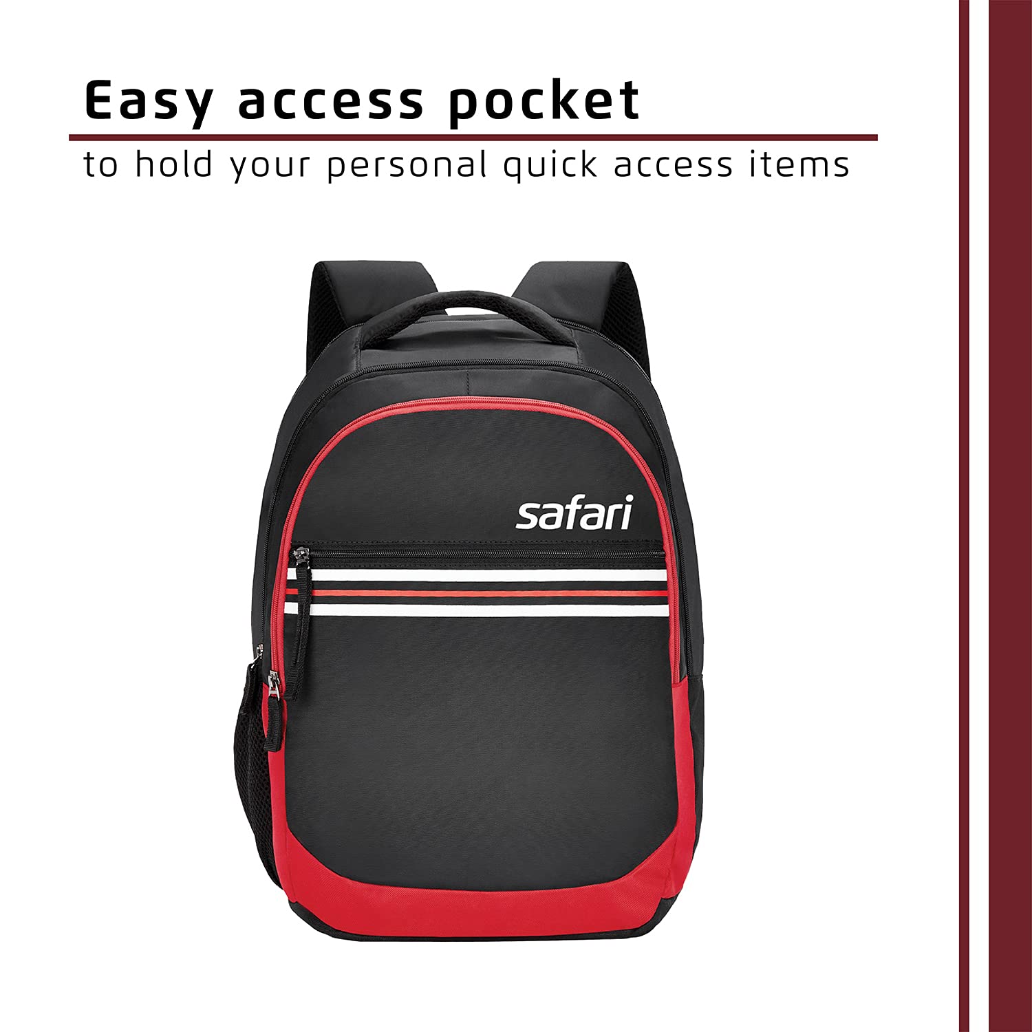Safari Rain Backpack 35L with File Holder and Rain Cover Red