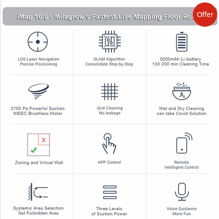 Milagrow IMap 10 Robotic Cleaner