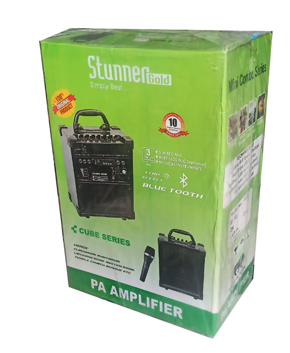 Stunner Gold PA Bluetooth Amplifier Cube Series