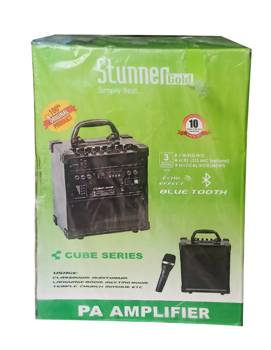 Stunner Gold PA Bluetooth Amplifier Cube Series