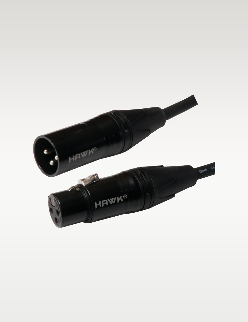 Hawk SXFG-033 Gold Series XLR Male to XLR Female With Cable Tie 10 Meter BLACK