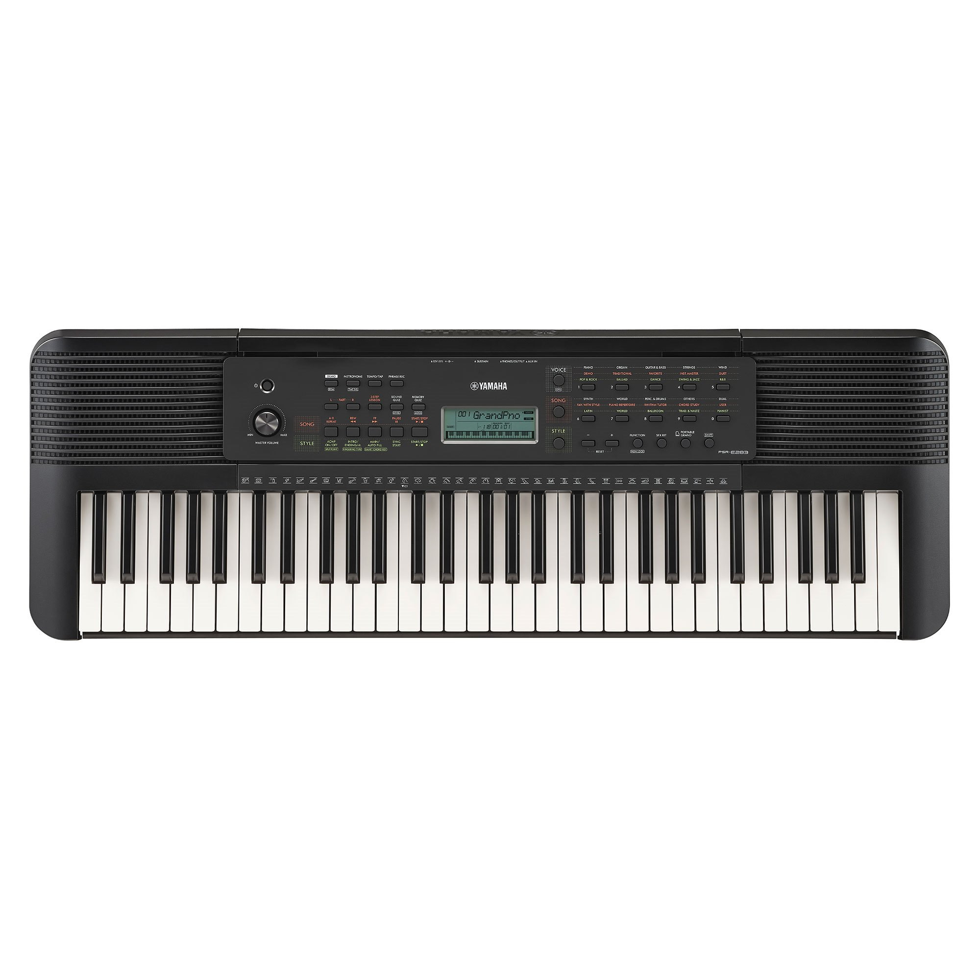 Yamaha PSR-E283 Portable Keyboard 61 Keys Black Lightweight Compact Built-in Voices Rhythms USB Connectivity Ideal for Beginners Home Practice