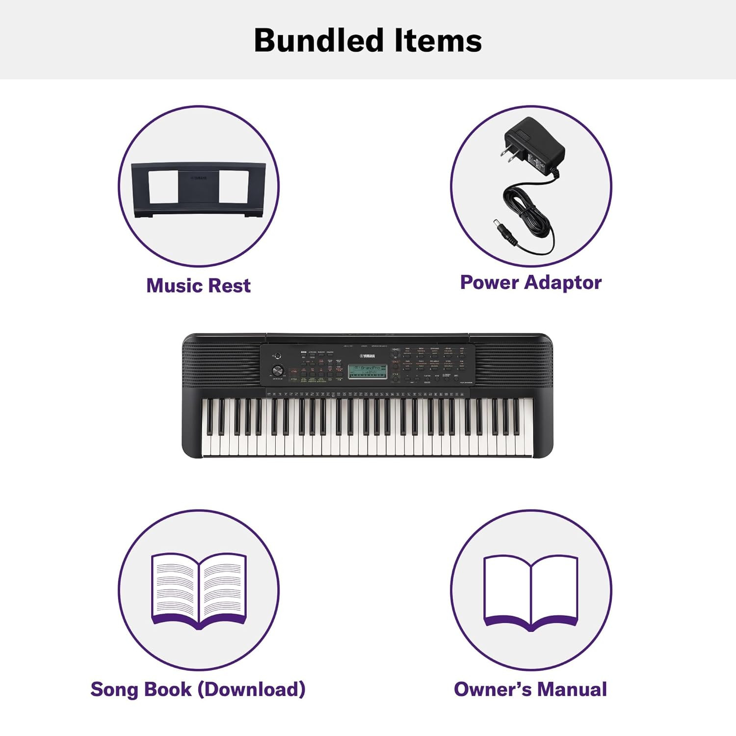 Yamaha PSR-E283 Portable Keyboard 61 Keys Black Lightweight Compact Built-in Voices Rhythms USB Connectivity Ideal for Beginners Home Practice