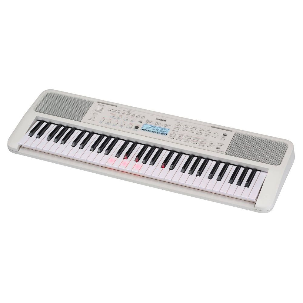 Yamaha 61-Key Portable Keyboard with Lighted Keys for Easy Learning Music Rest and Power Adapter EZ310