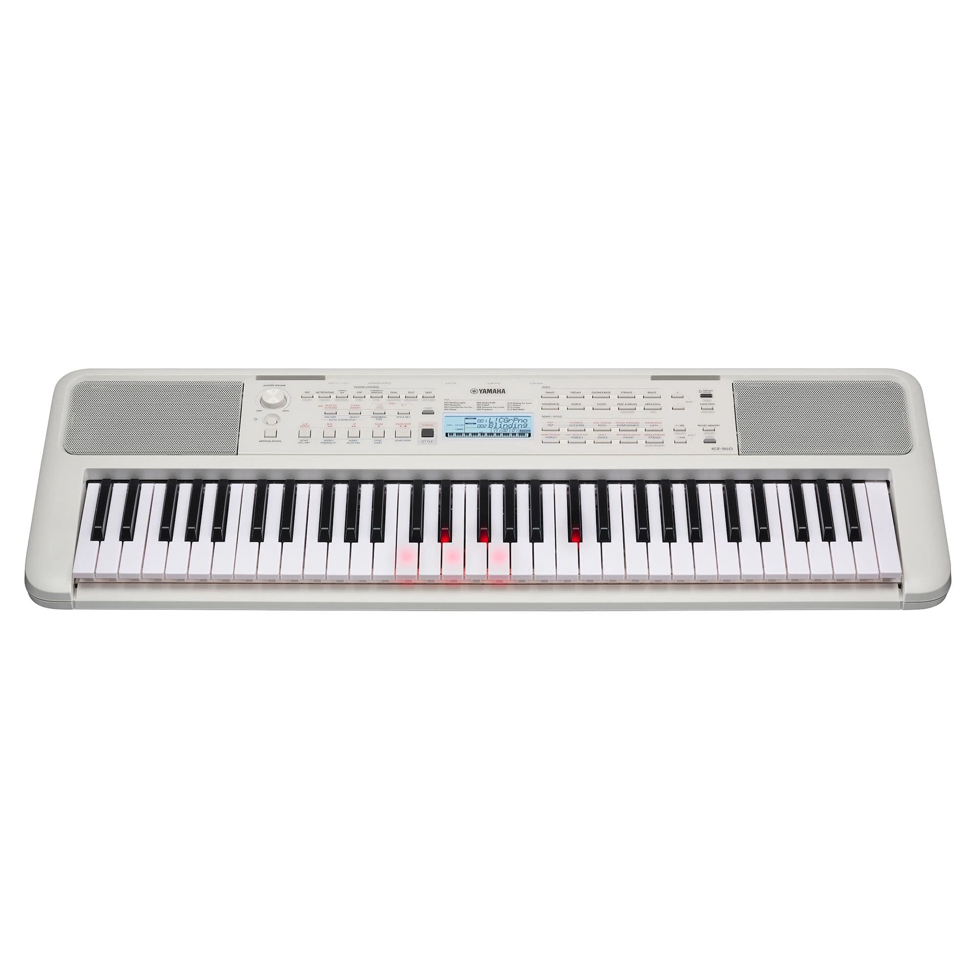 Yamaha 61-Key Portable Keyboard with Lighted Keys for Easy Learning Music Rest and Power Adapter EZ310