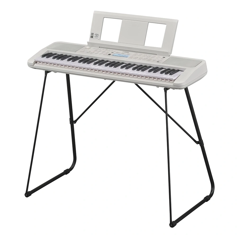Yamaha 61-Key Portable Keyboard with Lighted Keys for Easy Learning Music Rest and Power Adapter EZ310
