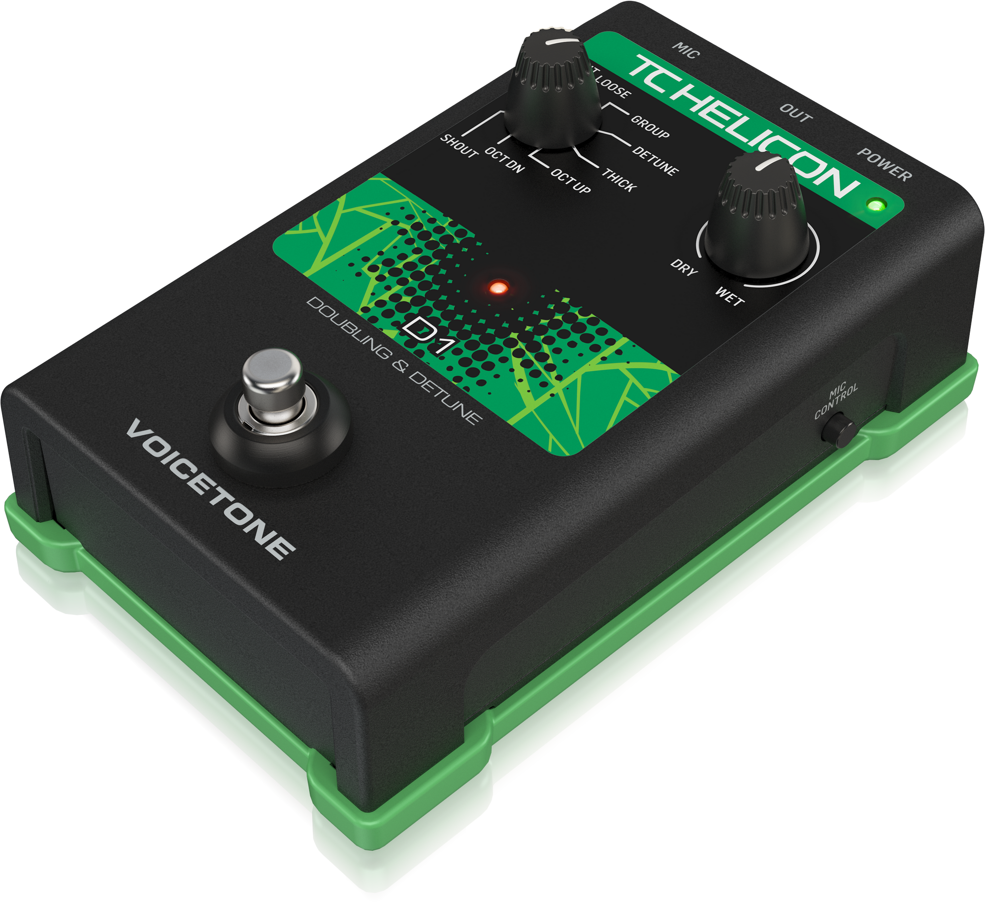 TC Helican VOICETONE D1 Single-Button Stompbox for Realistic Vocal Doubling Effects