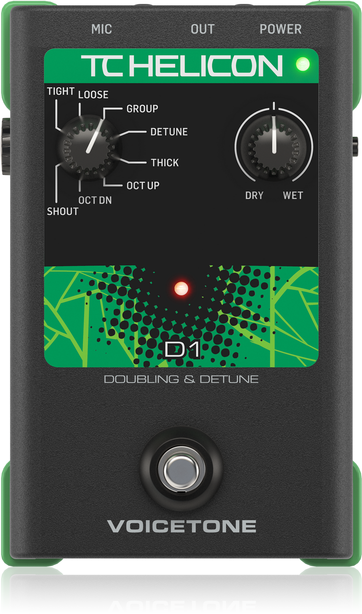 TC Helican VOICETONE D1 Single-Button Stompbox for Realistic Vocal Doubling Effects