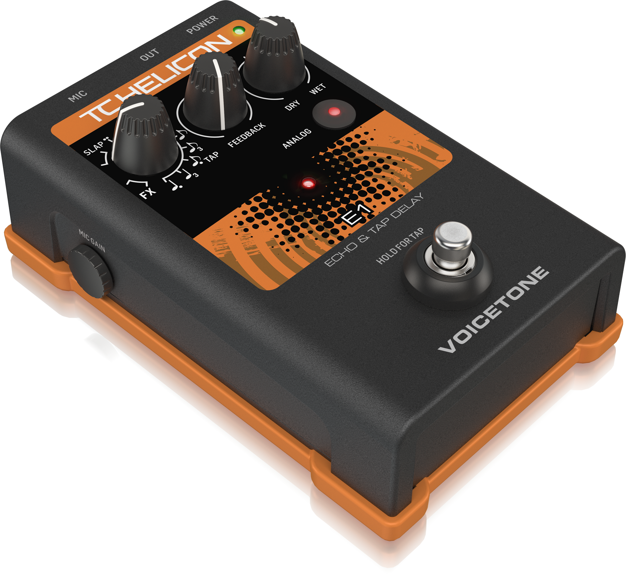 TC Helican VOICETONE E1 Single-Button Stompbox for Compelling Vocal Echo Effects
