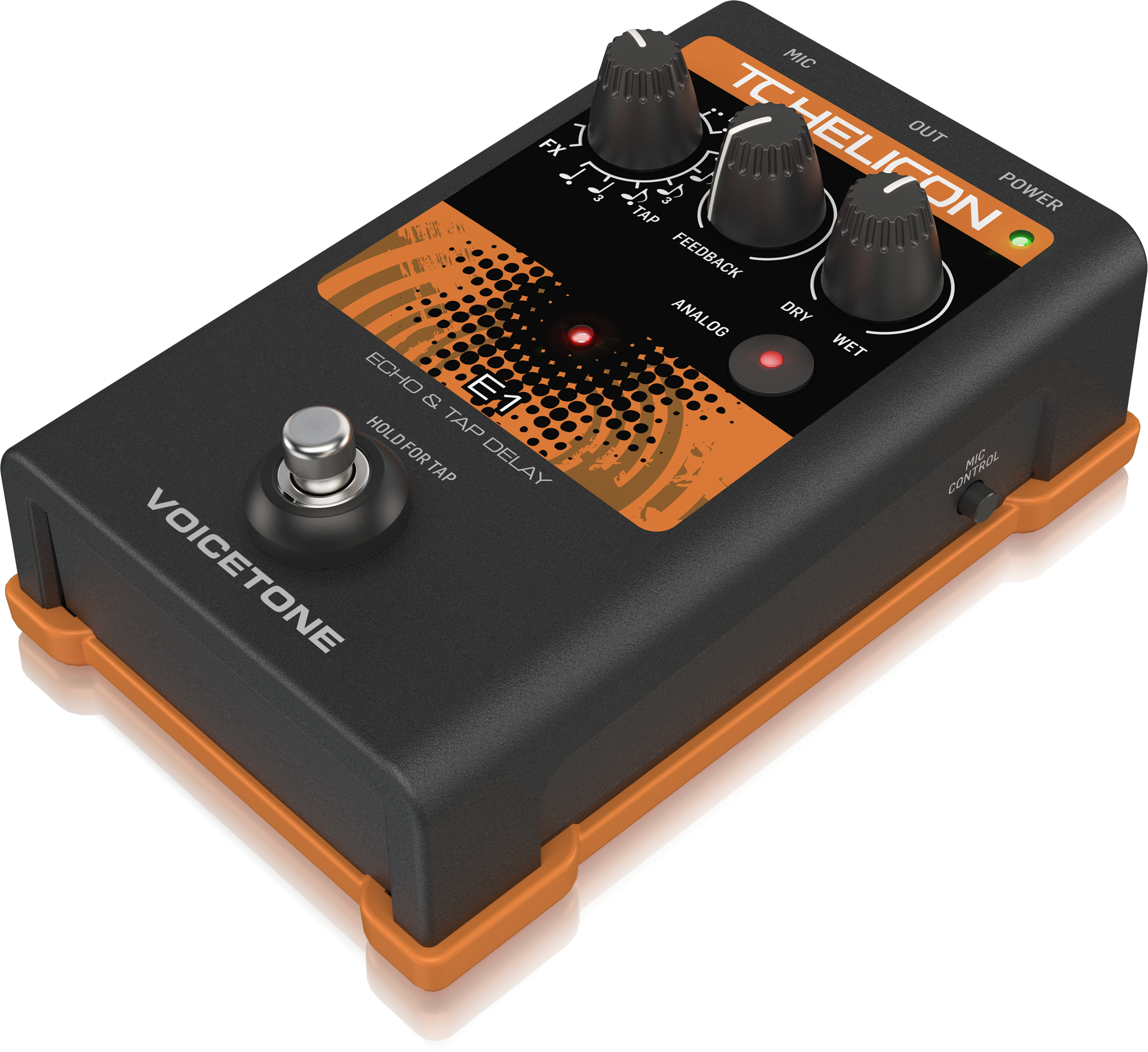 TC Helican VOICETONE E1 Single-Button Stompbox for Compelling Vocal Echo Effects