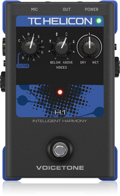 TC Helican VOICETONE H1 Single-Button Stompbox for Realistic Guitar Controlled Vocal Harmony