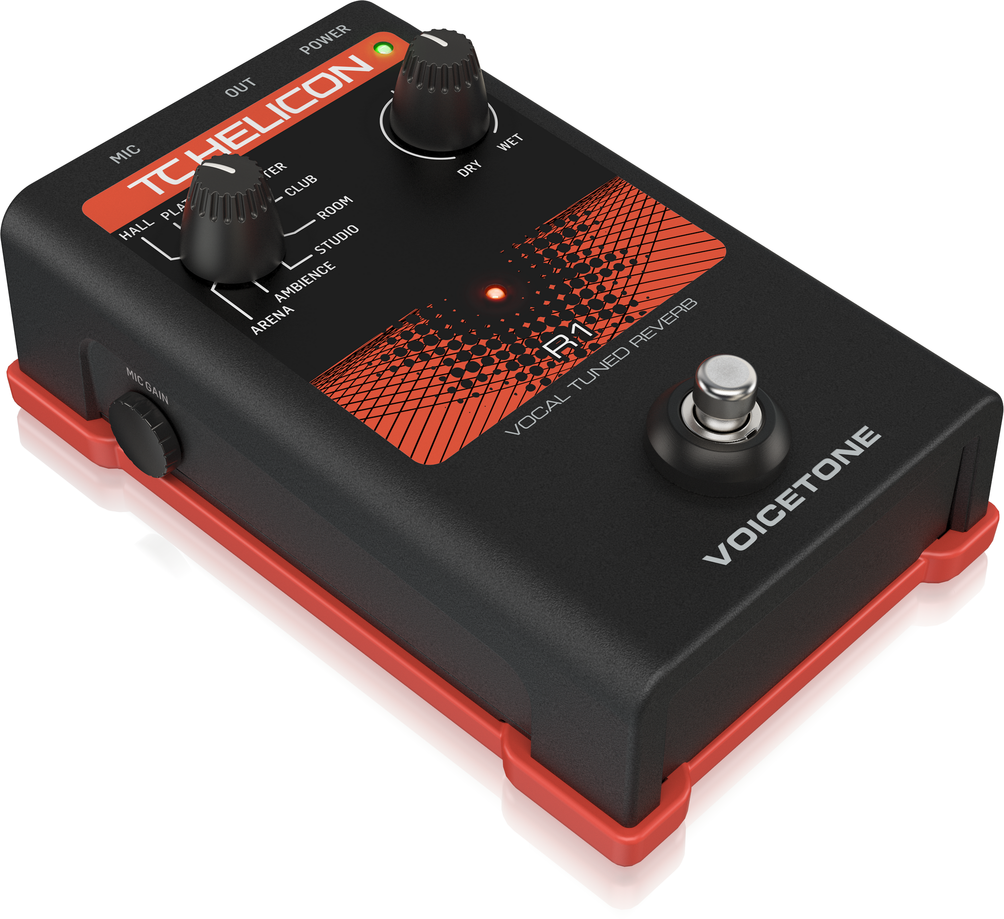 TC Helican VOICETONE R1 Single-Button Stompbox for Studio-Quality Live Vocal Reverb