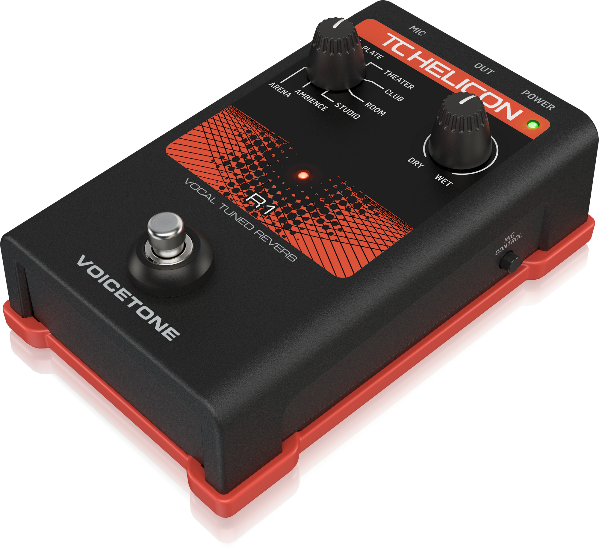 TC Helican VOICETONE R1 Single-Button Stompbox for Studio-Quality Live Vocal Reverb