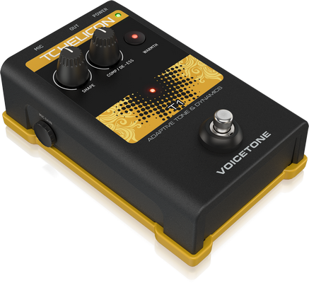 TC Helican VOICETONE T1 Single-Button Stompbox for Studio Mastered Vocal Tone