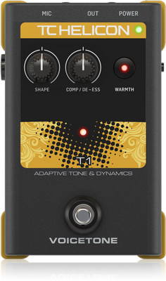 TC Helican VOICETONE T1 Single-Button Stompbox for Studio Mastered Vocal Tone