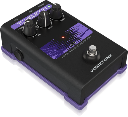 TC Helican VOICETONE X1 Single-Button Stompbox for Dramatic Megaphone and Distortion Vocal Effects