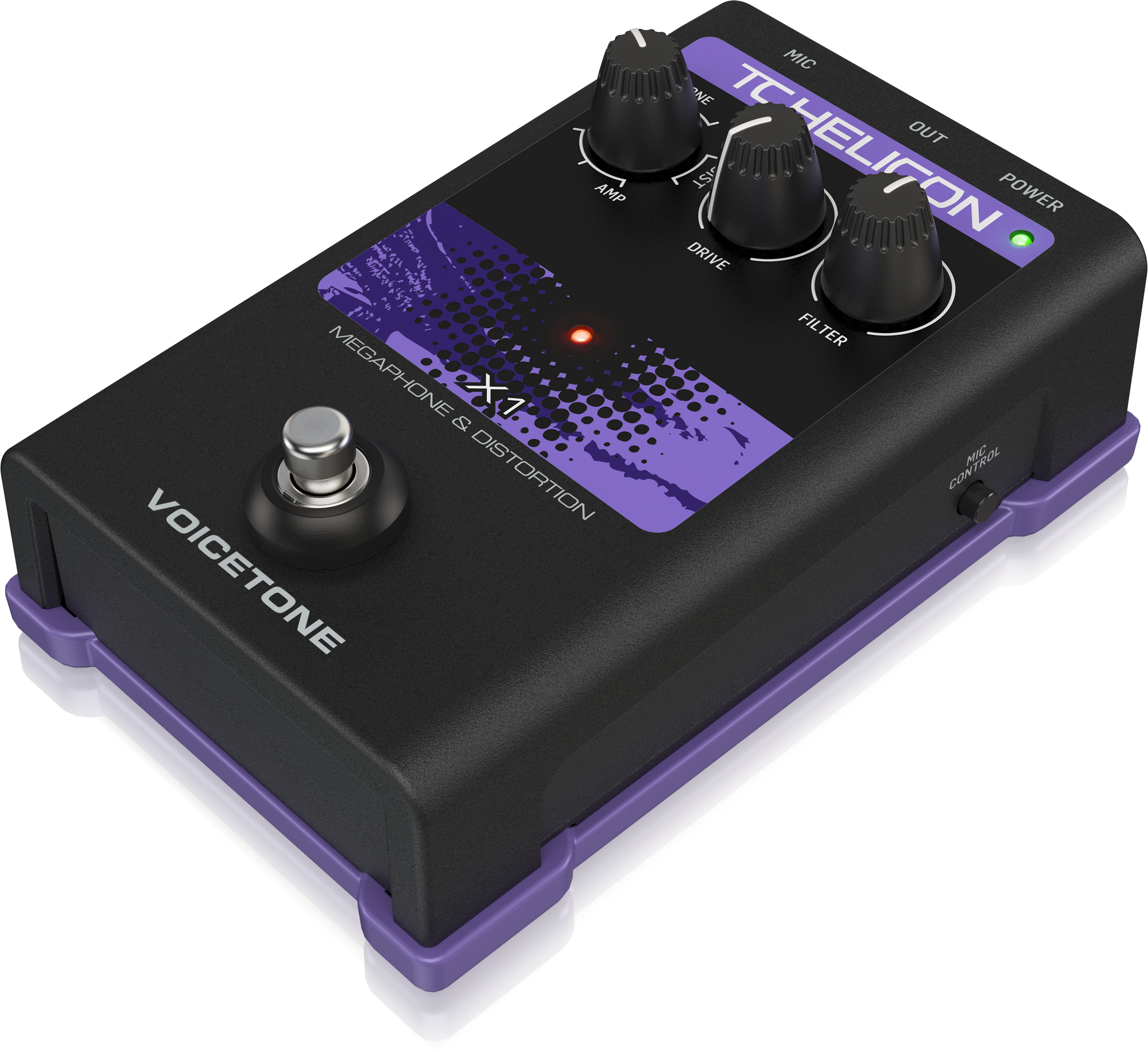 TC Helican VOICETONE X1 Single-Button Stompbox for Dramatic Megaphone and Distortion Vocal Effects