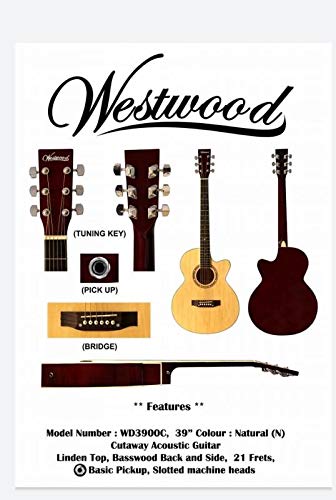 Westwood WD3900C Cutaway Acoustic Guitar 39 Size - Natural
