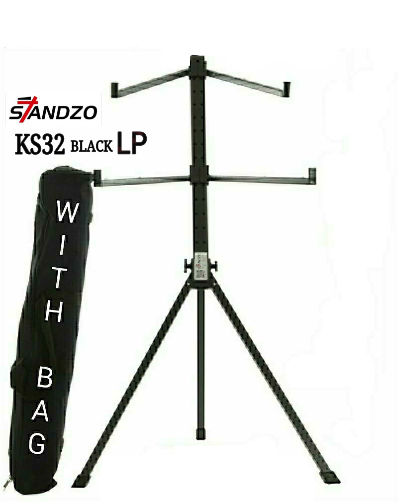 Standzo KS-32 Double Keyboard Folding Stand Black with Laptop Holder