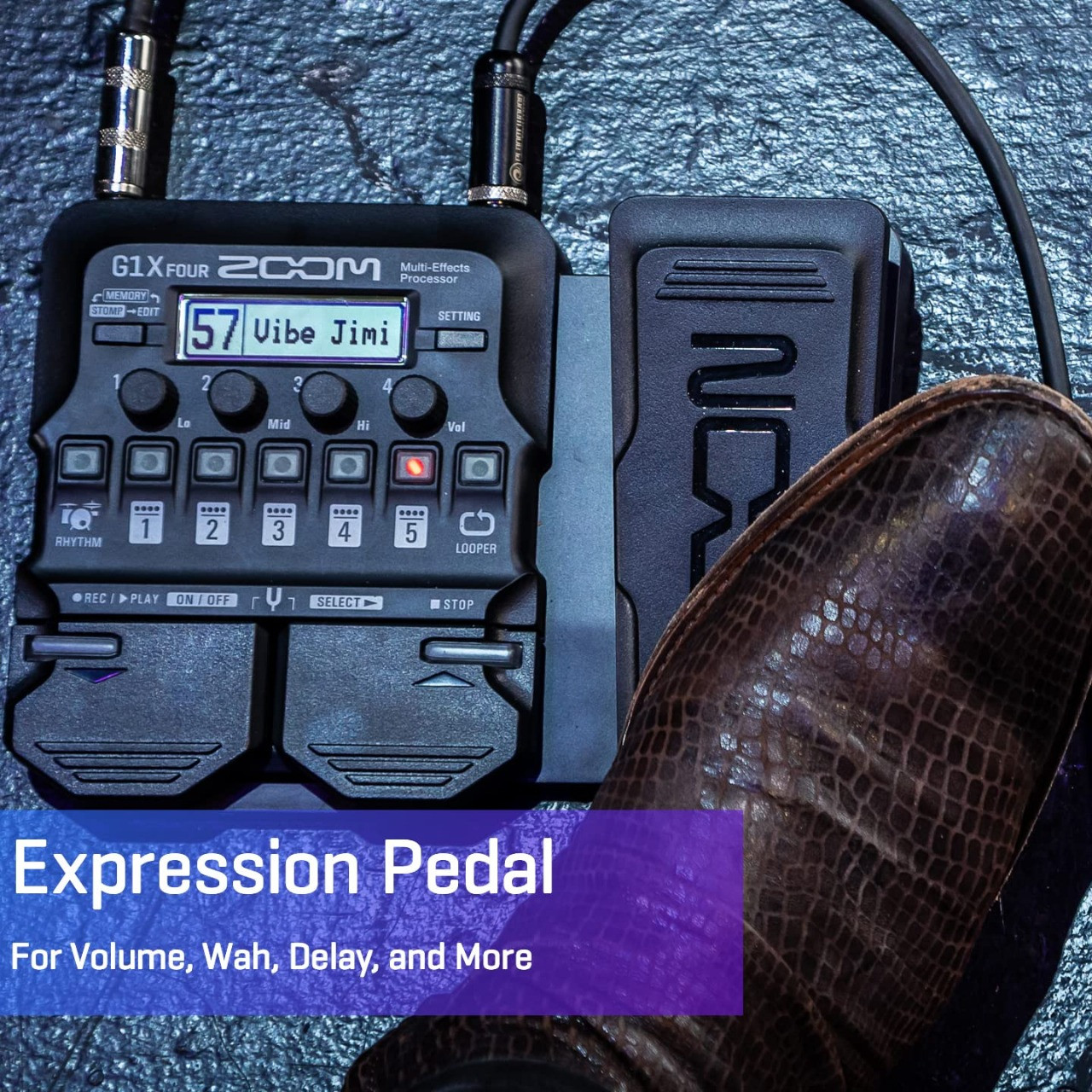 Zoom G1X Four Guitar Multi-Effects Processor with Expression Pedal With Free Adapter