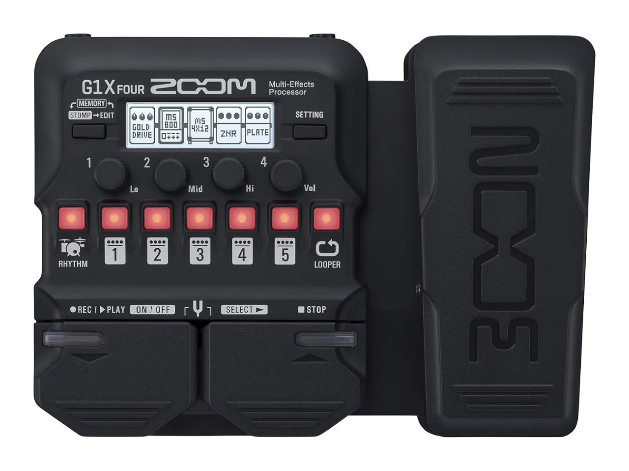 Zoom G1X Four Guitar Multi-Effects Processor with Expression Pedal With Free Adapter