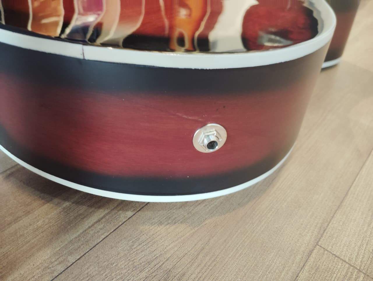 Hobmer 250 Semi acoustic Guitar Design 40 Red and Black With Case