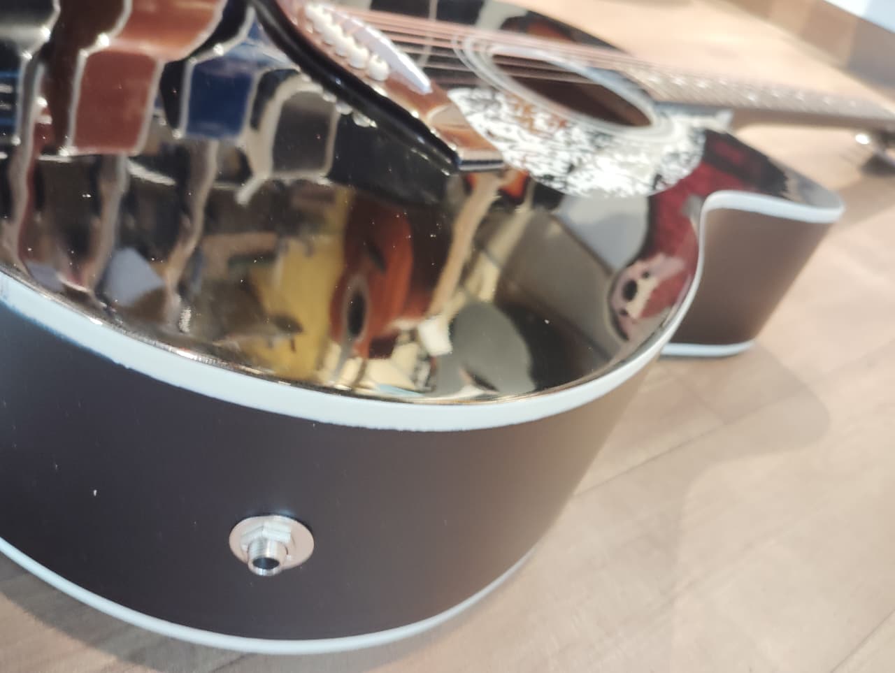 Hobmer 250 Semi acoustic Guitar 40 Black With Case