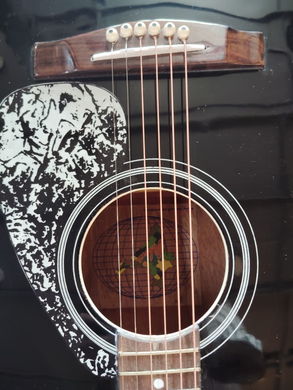 Hobmer 250 Semi acoustic Guitar 40 Black  With Case